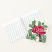 Carnet Fleurs de rose rouge avec Feuilles verts (Intérieur)
