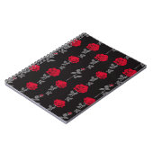 Carnet Fleurs de rose rouge motif vintages abstraites (Côté gauche)