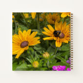 Carnet Fleurs de Rudbeckia jaune Pink Phlox et abeille (Dos)