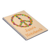 Carnet Fleurs de signe de paix de hippie (Côté Droit)
