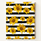 Carnet Fleurs de soleil blanches noires Bees Ladybugs (Dos)