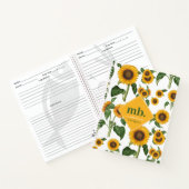 Carnet Fleurs de soleil Botanique Feuillage Monogramme Re (Intérieur)
