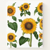 Carnet Fleurs de soleil Botanique Feuillage Monogramme Re (Dos)