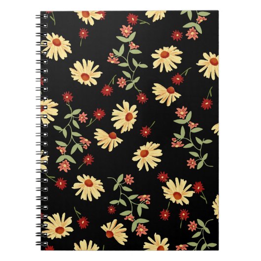 Carnet Fleurs de soleil d'automne : Harmonie rouge-orange (Devant)