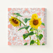 Carnet Fleurs de soleil douces personnalisées (Dos)