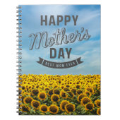 Carnet Fleurs de soleil élégant élégant Meilleure maman j (Devant)