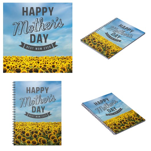 Carnet Fleurs de soleil élégant élégant Meilleure maman j