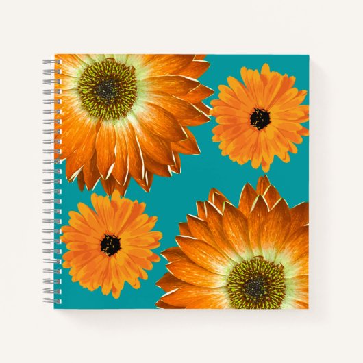 Carnet Fleurs de soleil élégantes (Devant)