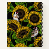 Carnet Fleurs de soleil et ailerons sur noir (Dos)