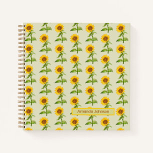 Carnet Fleurs de soleil jaunes