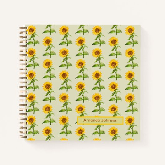 Carnet Fleurs de soleil jaunes (Devant)
