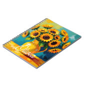 Carnet Fleurs de soleil jaunes dans un vase jaune Personn (Côté gauche)