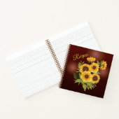 Carnet Fleurs de soleil jaunes Recettes d'été Brown rusti (Intérieur)