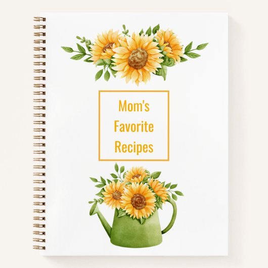 Carnet Fleurs de soleil jaunes Recettes favorites de mama (Devant)