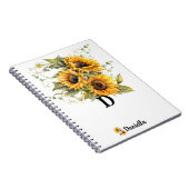Carnet Fleurs de soleil modernes jaune (Côté Droit)