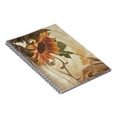 Carnet Fleurs de soleil orange rouillées (Côté Droit)