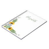 Carnet Fleurs de soleil personnalisées Flore verdure (Côté gauche)