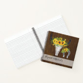 Carnet Fleurs de soleil rustiques Pays Western BUCKET LIS (Intérieur)