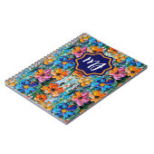 Carnet Fleurs de style Impasto dans un monogramme coloré (Côté gauche)