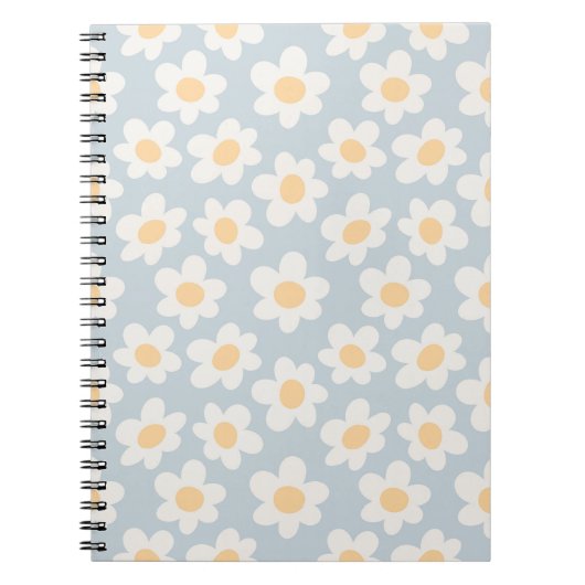 Carnet Fleurs de style rétro sur arrière - plan bleu (Devant)