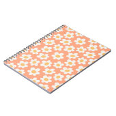 Carnet Fleurs de style rétro sur arrière - plan orange (Côté gauche)