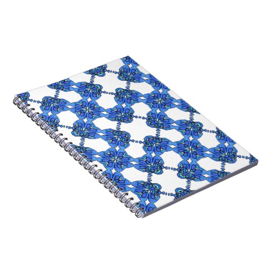 Carnet Fleurs de tissage bleu (Côté Droit)