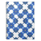 Carnet Fleurs de tissage bleu (Devant)