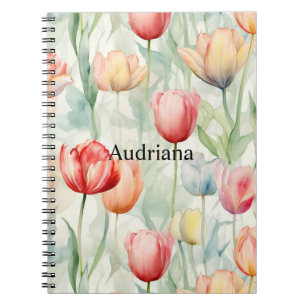 Carnet Fleurs de tulipe jaune rouge de ferme