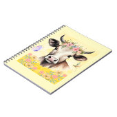 Carnet Fleurs de vache aquarelle dans un pré (Côté gauche)