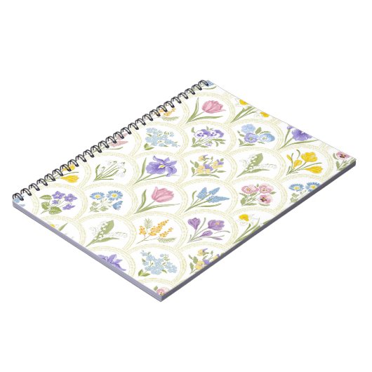 Carnet Fleurs de variété du jardin de printemps en médail (Côté gauche)