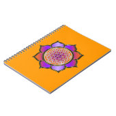 Carnet FLEURS DE VIE - LOTUS violet orange (Côté gauche)