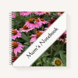 Carnet Fleurs d'Echinacea rose et d'Abeille superbes