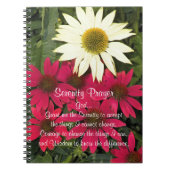 Carnet Fleurs d'Échinacée de la Prière de la Sérénité (Devant)
