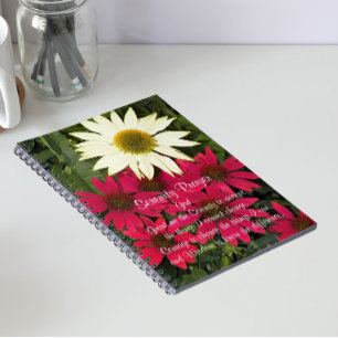Carnet Fleurs d'Échinacée de la Prière de la Sérénité