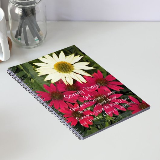 Carnet Fleurs d'Échinacée de la Prière de la Sérénité