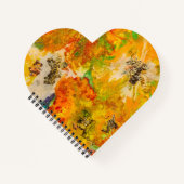 Carnet Fleurs d'été abstrait Orange Gold Yellow Drawst (Devant)