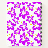 Carnet Fleurs d'hibiscus hawaïens violets tropicaux (Dos)