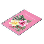 Carnet Fleurs d'Hibiscus Jaune Rose Tropical (Côté gauche)