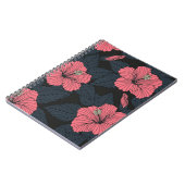 Carnet Fleurs d'Hibiscus : papier peint transparent foncé (Côté gauche)