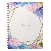 Carnet Fleurs d'Hydrangea et printemps or floral chic (Devant)