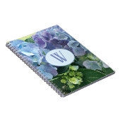 Carnet Fleurs d'Hydrangée Bleue Monogramme initial (Côté Droit)