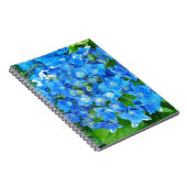 Carnet Fleurs d'hydrangée bleue. Photographie florale. (Côté Droit)