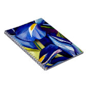 Carnet Fleurs d'iris bleues originales en aquarelle (Côté Droit)