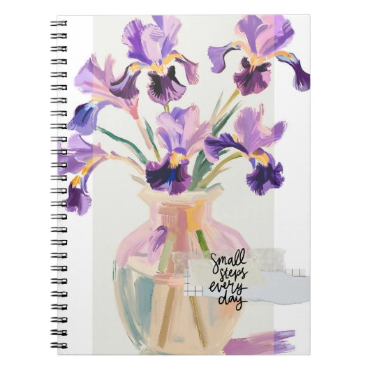 Carnet Fleurs d'Iris Violettes Modernes Inspirantes dans (Devant)