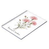 Carnet Fleurs d'œillet de janvier (Côté gauche)