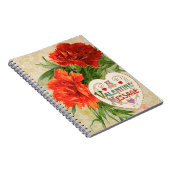 Carnet Fleurs d'oeillet, Message de la Saint-Valentin Vin (Côté Droit)
