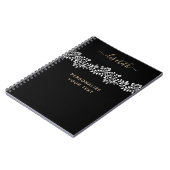 Carnet Fleurs d'or de luxe Elégant Chic Classy Noir (Côté gauche)