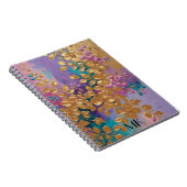 Carnet Fleurs D'Or Peintes Sur Lilac Rose Turquoise (Côté Droit)