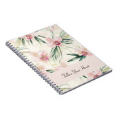 Carnet Fleurs d'orchidée rose blush vert Cœur (Côté Droit)