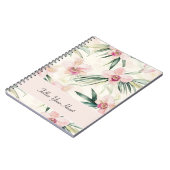 Carnet Fleurs d'orchidée rose blush vert Cœur (Côté gauche)